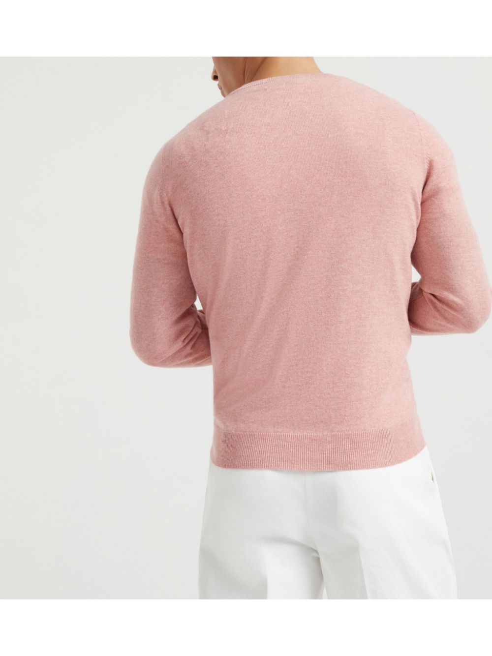 Pink Cashmere Crewneck Sweater — Brunello Cucinelli