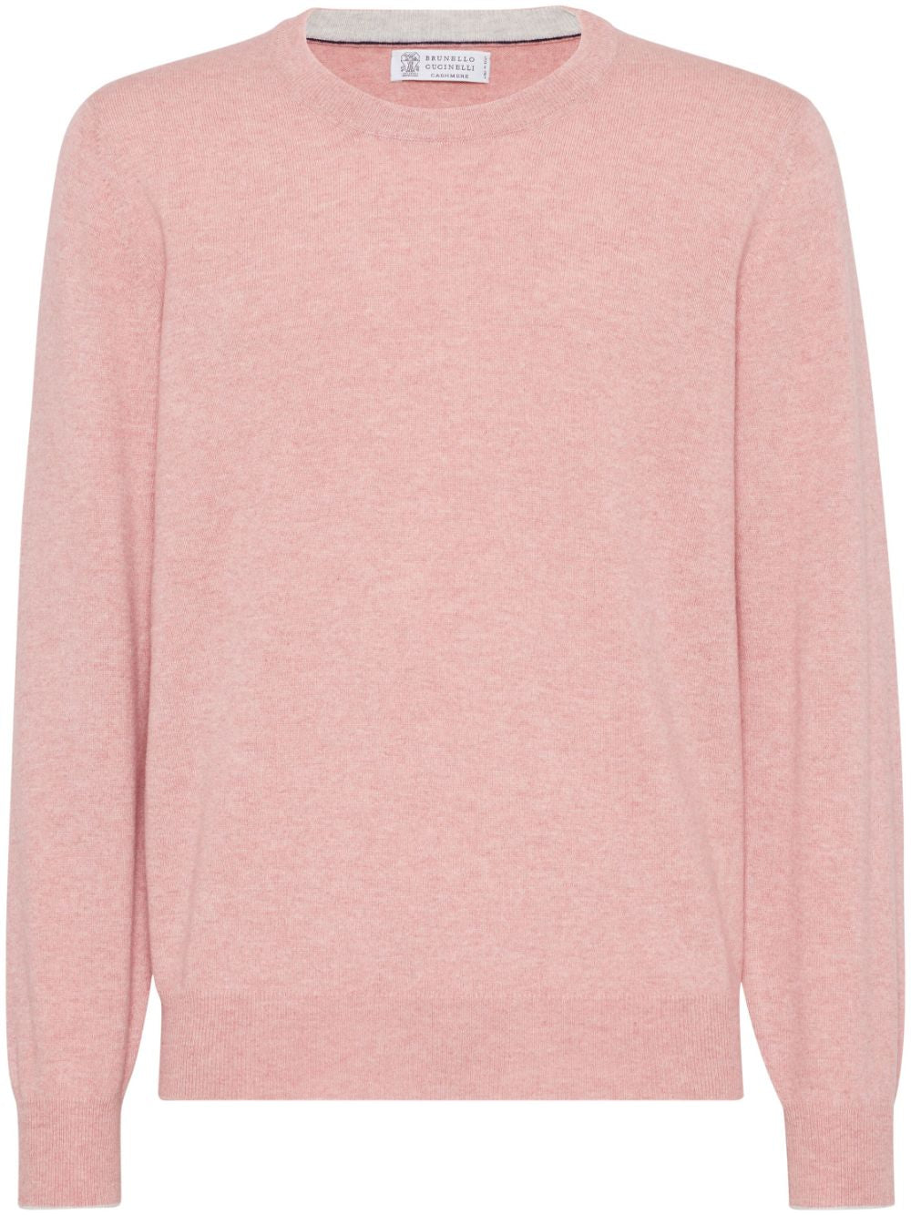 Pink Cashmere Crewneck Sweater — Brunello Cucinelli