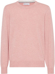 Pink Cashmere Crewneck Sweater — Brunello Cucinelli