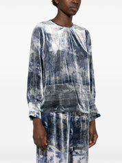 Chemises Pierre Louis Mascia à imprimé abstrait bleu