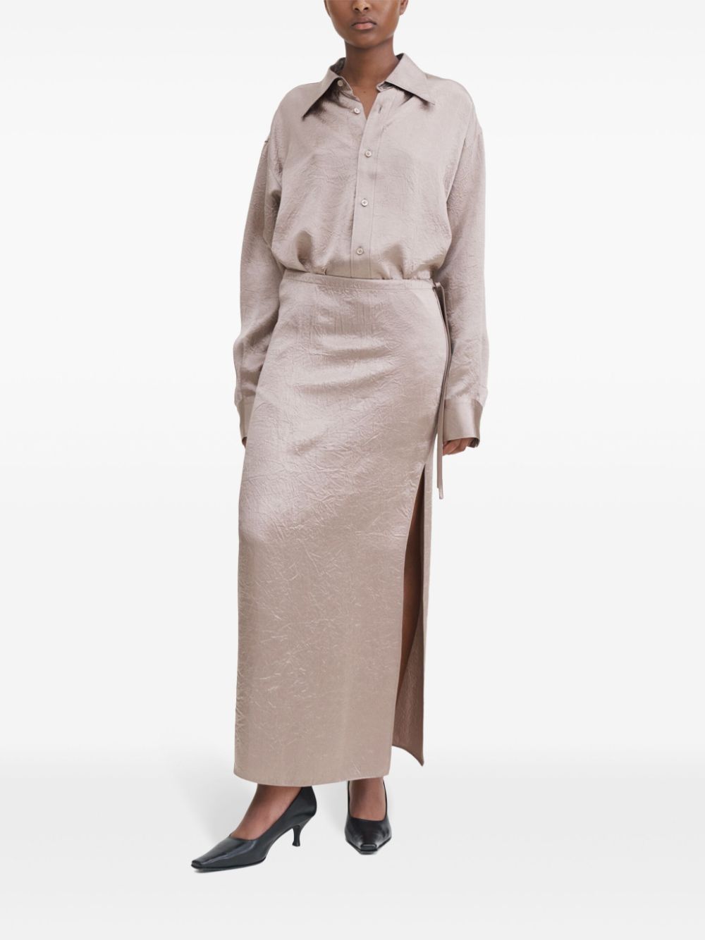 Filippa K Skirts Beige satin ankle-length