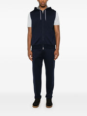 Pantalon Brunello Cucinelli en coton et cachemire bleu