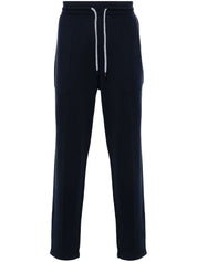 Pantalon Brunello Cucinelli en coton et cachemire bleu