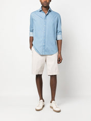 Brunello Cucinelli Shirts Clear Blue cotton classic fit