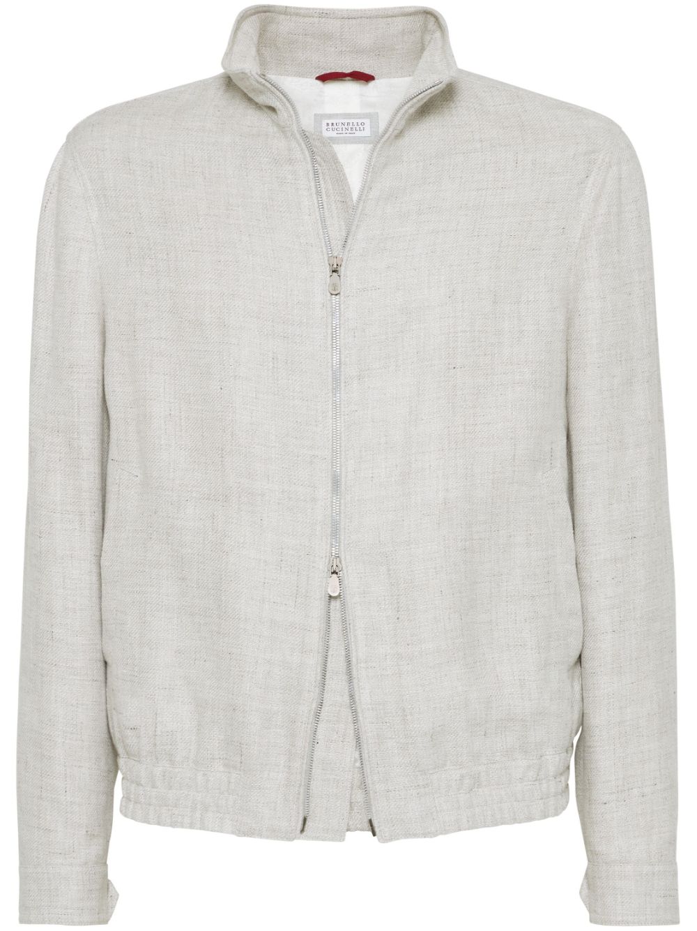 Chaqueta de mezcla de lino beige Brunello Cucinelli Coats