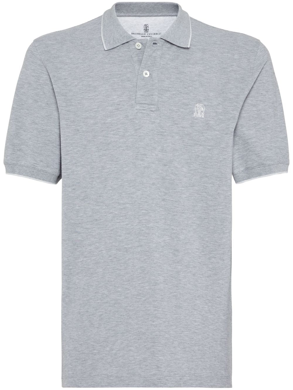 Brunello Cucinelli Grey Cotton Polo Shirt — Men's Luxury Polo