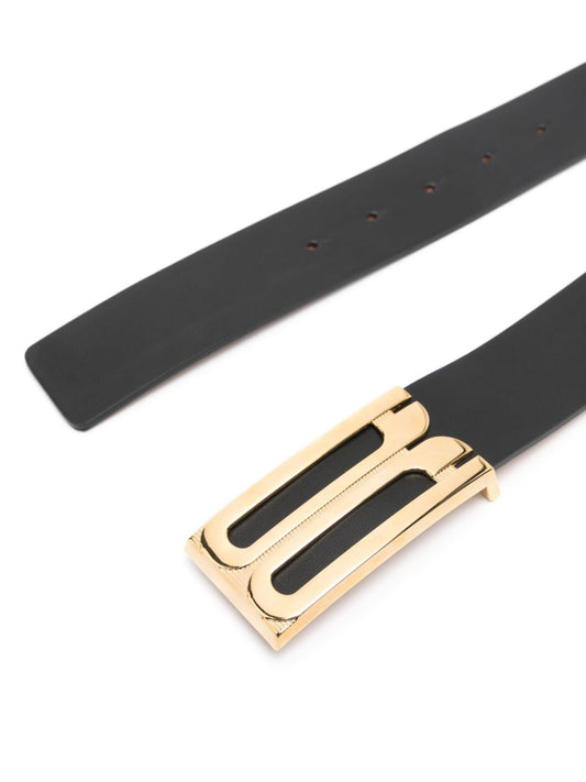 Victoria Beckham Belts — Black Leather Belt