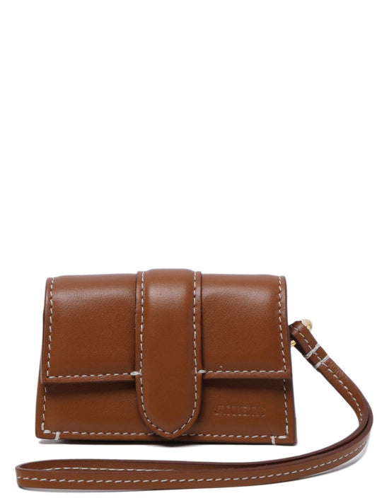 JACQUEMUS Leather Brown Clutch — Compact Luxury