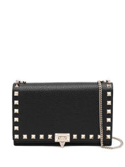 Valentino Garavani Bags.. Black calf leather Rockstud mini bag