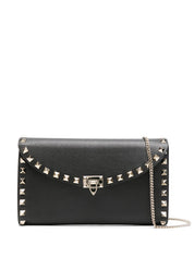 Valentino Garavani Bags.. Black calf leather Rockstud mini bag