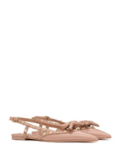 Chaussures plates Valentino Garavani en cuir poudré Rockstud slingback