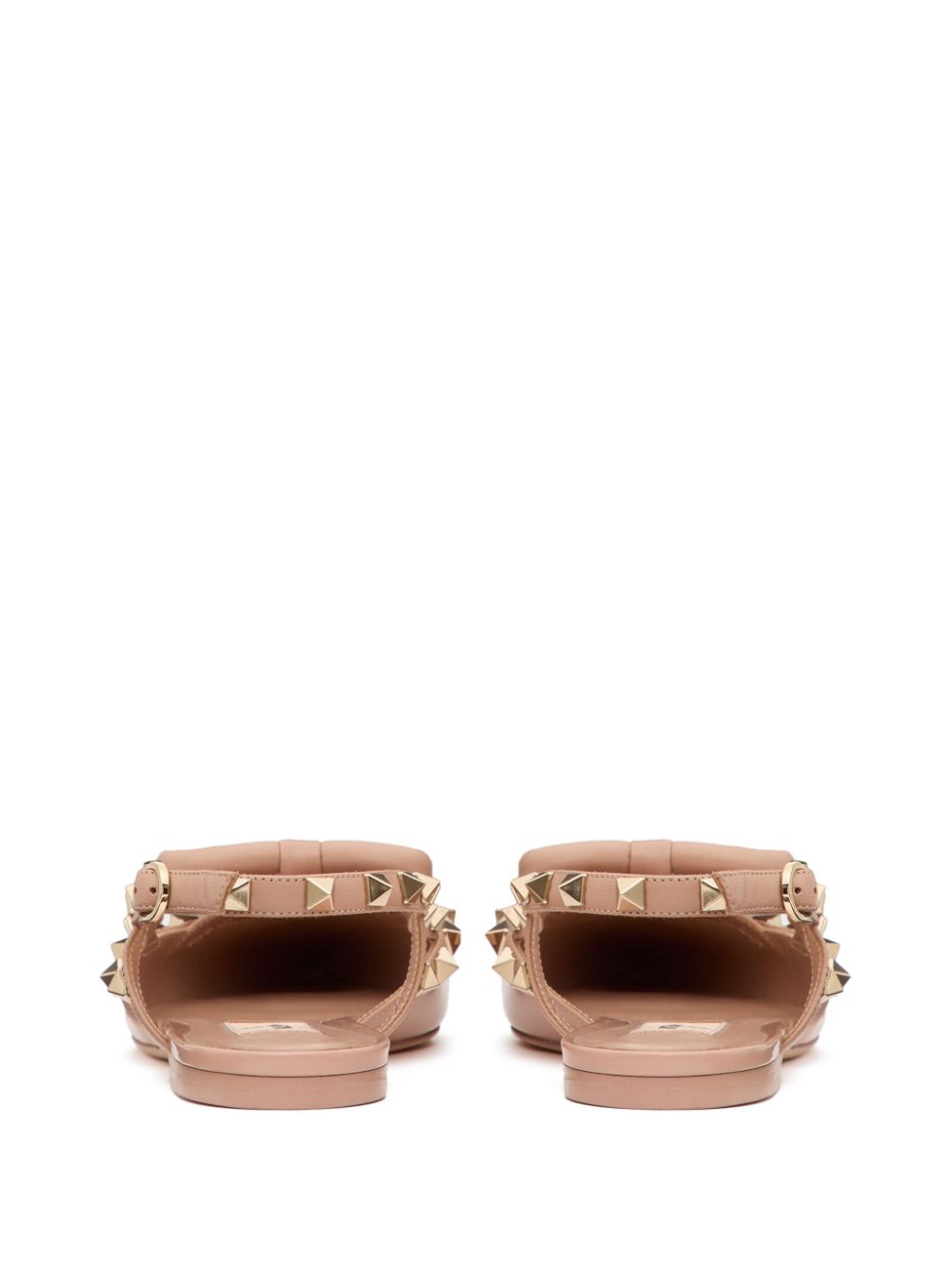 Chaussures plates Valentino Garavani en cuir poudré Rockstud slingback