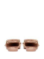 Chaussures plates Valentino Garavani en cuir poudré Rockstud slingback