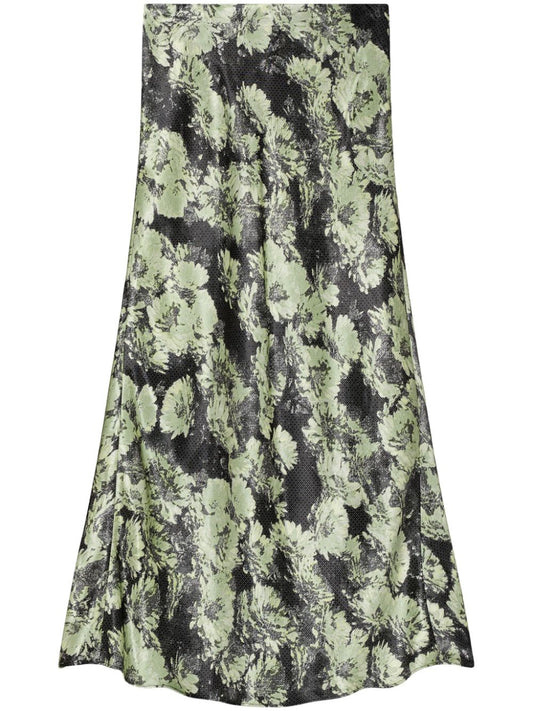 Green Fluted Skirt — Tory Burch