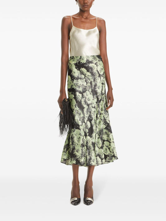 Green Fluted Skirt — Tory Burch
