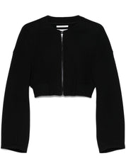 SPORTMAX PRE Jackets Black wool cropped jacket