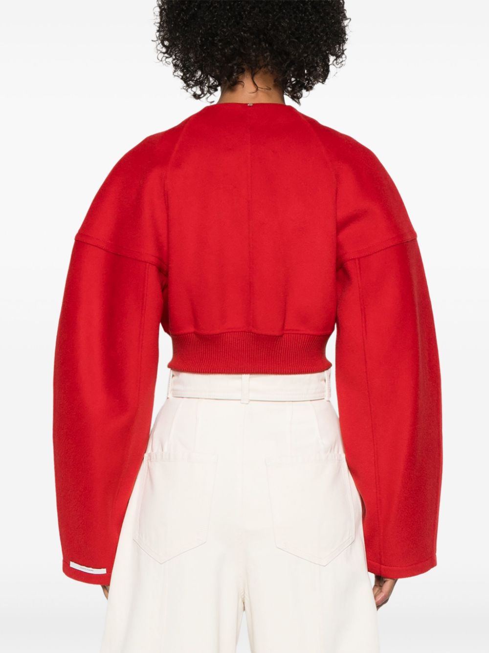 Red Wool Cropped Jacket — SPORTMAX PRE