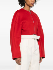 Red Wool Cropped Jacket — SPORTMAX PRE