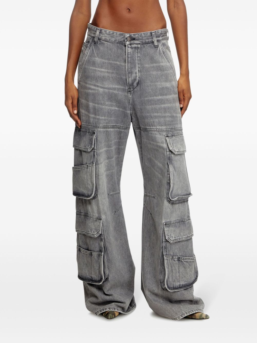 Diesel Jeans Grey wide leg cotton denim