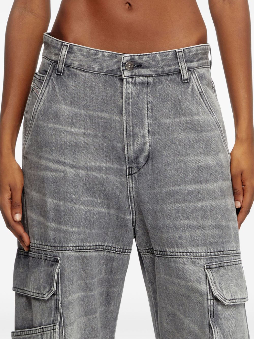 Diesel Jeans Grey wide leg cotton denim