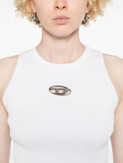 Diesel Top White sleeveless crew neck