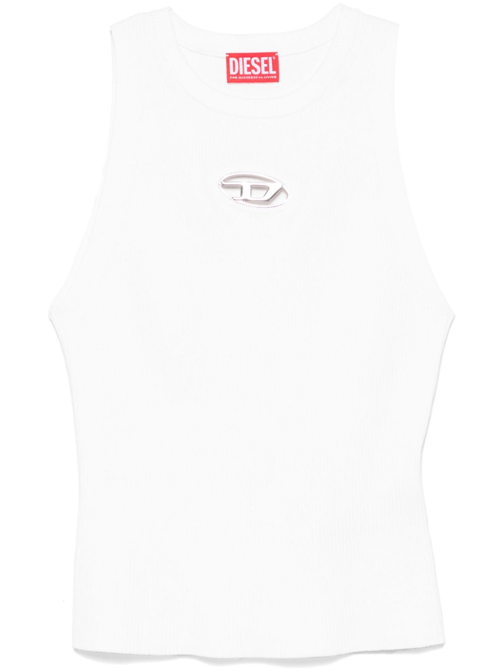 Diesel Top White sleeveless crew neck
