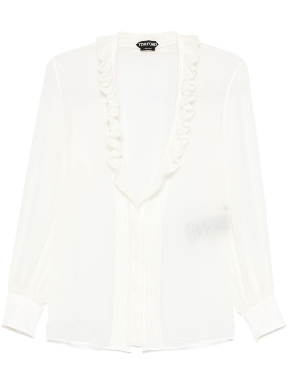 Chemises Tom Ford Chemise blanche en georgette de soie