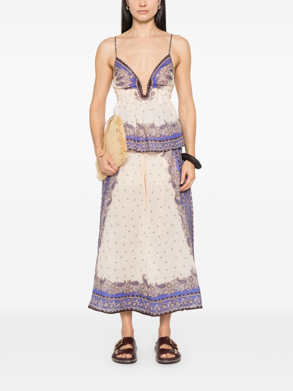 Pantalon Zimmermann violet à jambe large