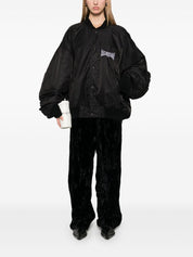 Chaqueta bomber universitaria de nailon negra de Balenciaga Coats