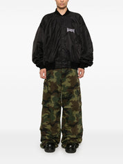 Chaqueta bomber universitaria de nailon negra de Balenciaga Coats