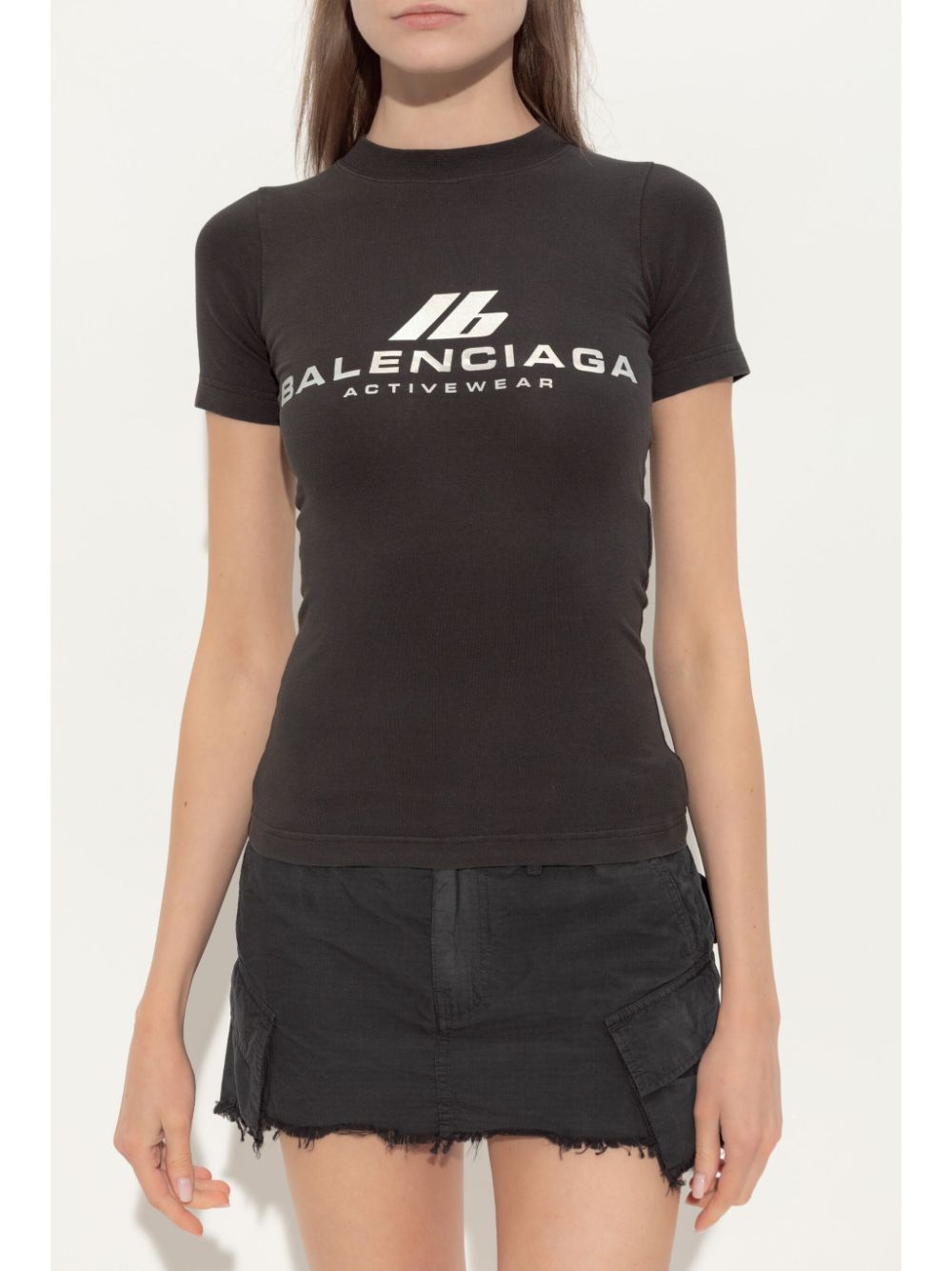 Camisetas y polos Balenciaga Camiseta negra de algodón con logo