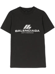 Camisetas y polos Balenciaga Camiseta negra de algodón con logo