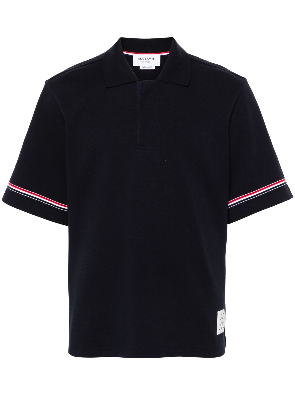 Thom Browne T-shirts and Polos Blue cotton polo