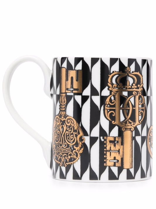 Fornasetti Black Porcelain Cup — Antichità Contemporanea