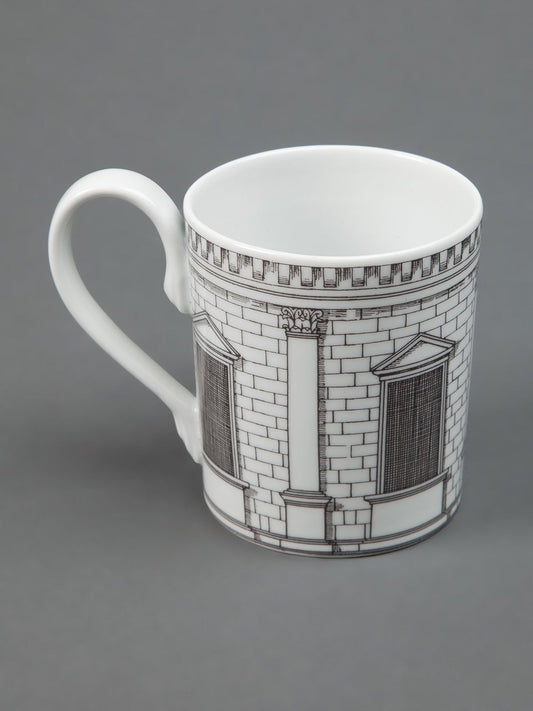 Fornasetti White Porcelain Cup — Hand‑Decorated Elegance