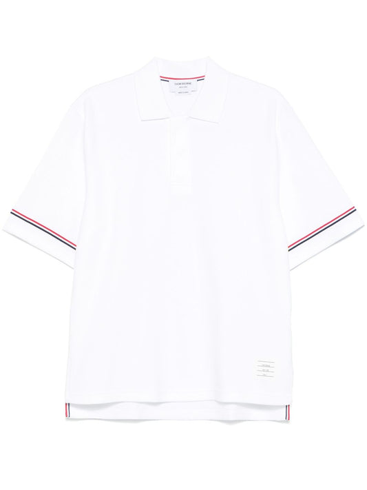 Thom Browne White Short Sleeve Polo — Luxury Men’s Topwear