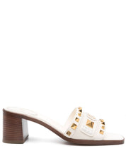Valentino Garavani Sandals Ivory leather mules