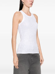 The Attico Top White strass embellished — Strass Tank Top