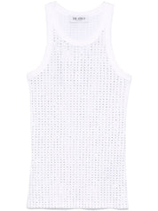 The Attico Top White strass embellished — Strass Tank Top