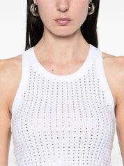 The Attico Top White strass embellished — Strass Tank Top