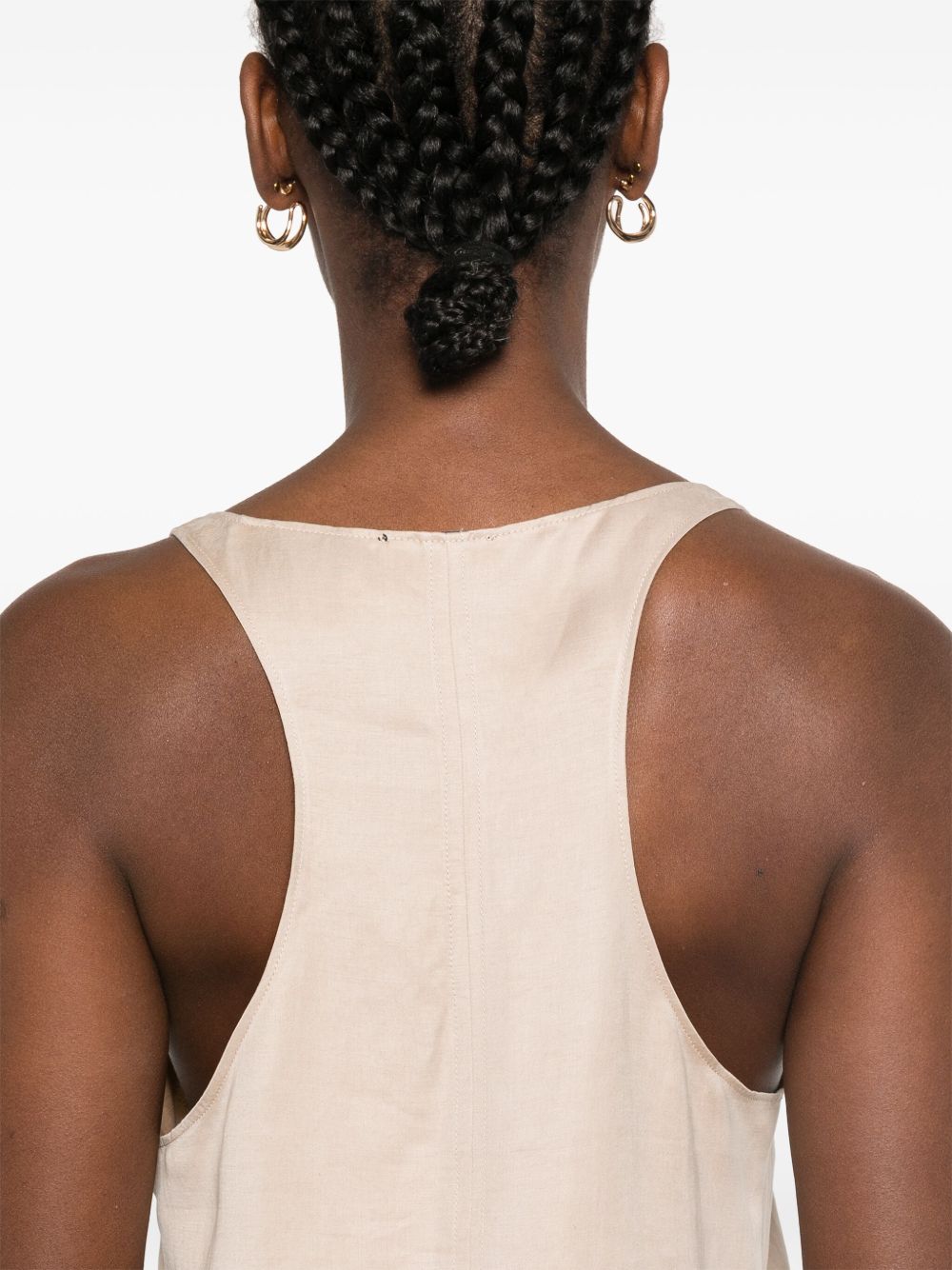 Robes Alysi Beige col rond sans manches