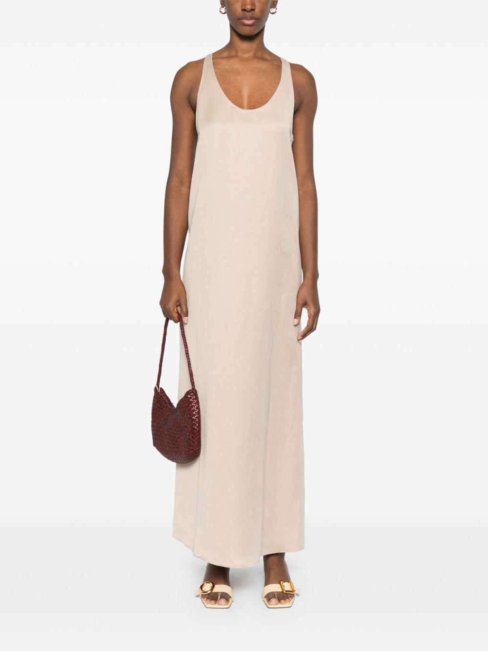 Robes Alysi Beige col rond sans manches