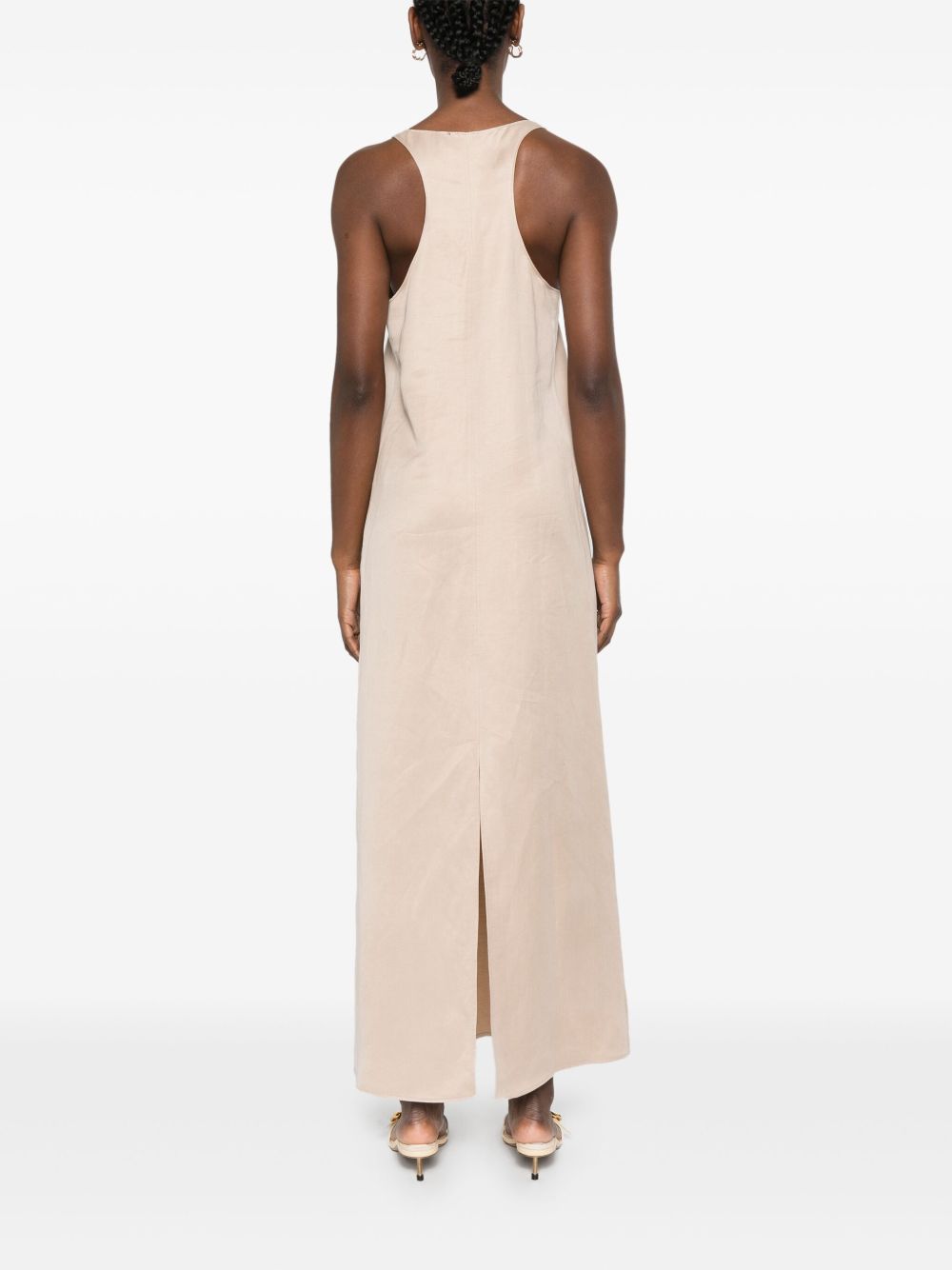 Robes Alysi Beige col rond sans manches