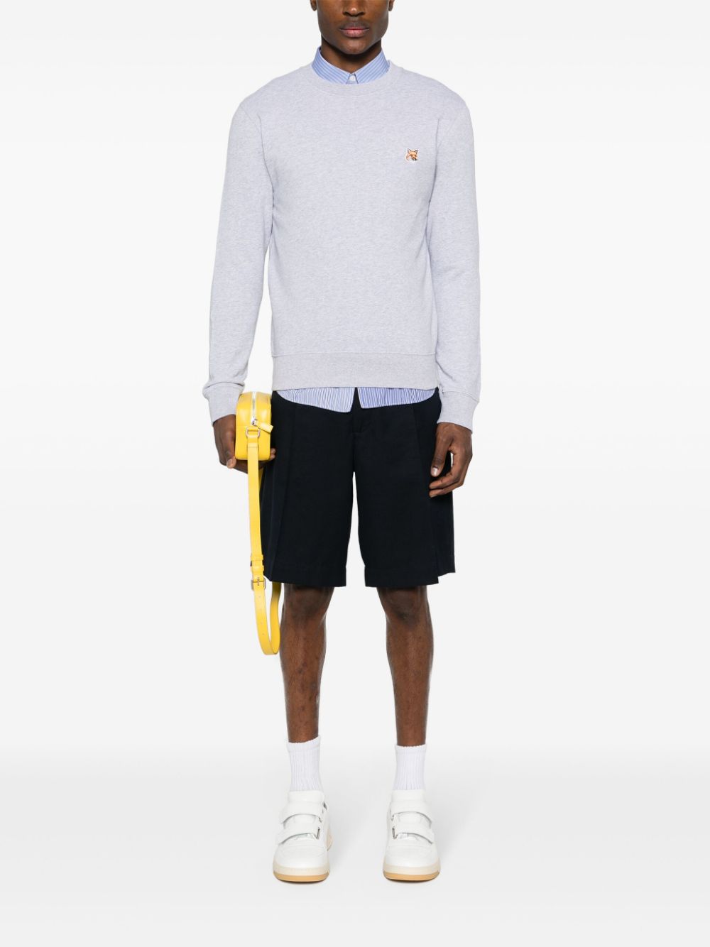 Maison Kitsuné Grey Cotton Crewneck Sweater