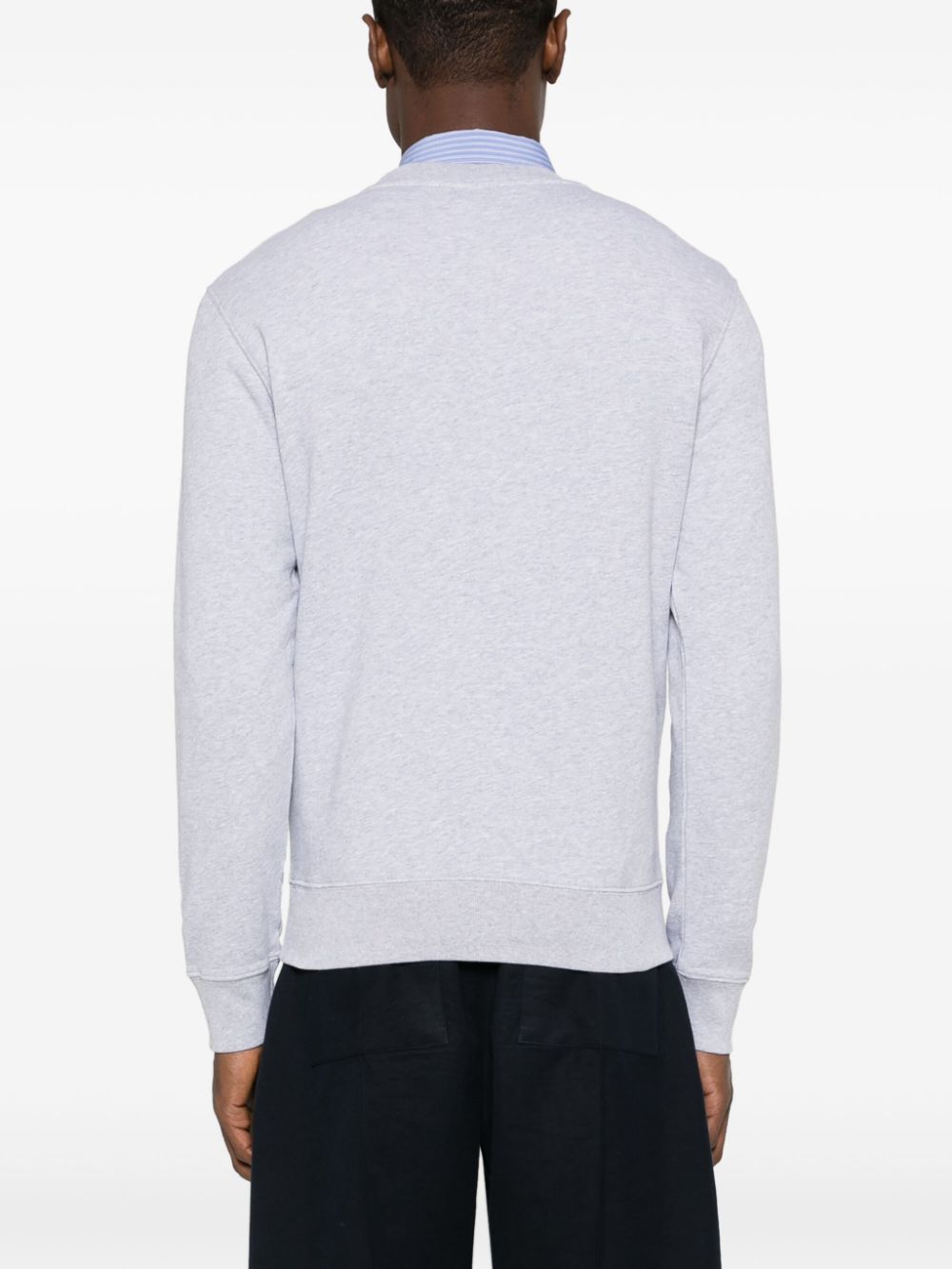 Maison Kitsuné Grey Cotton Crewneck Sweater