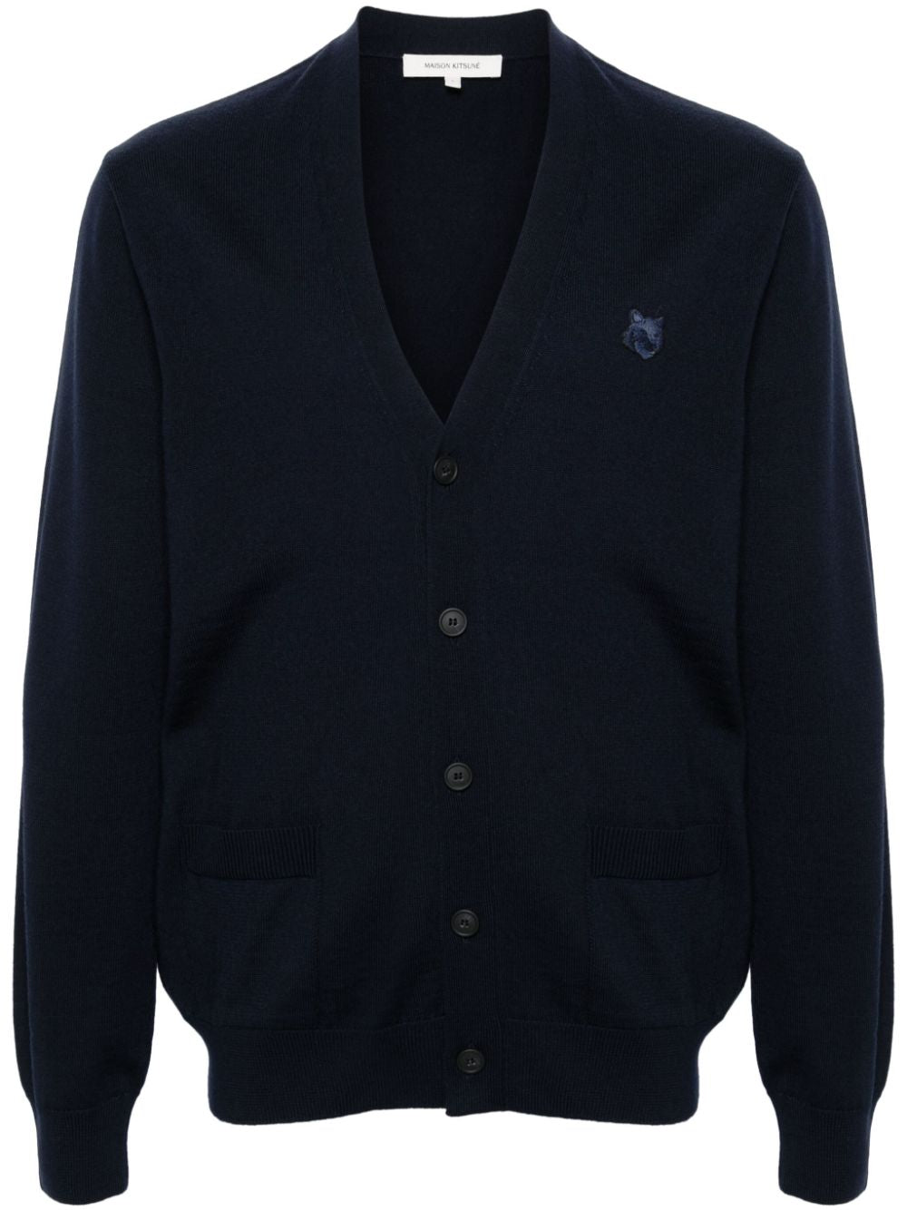 Maison Kitsuné MAISON KITSUNE' Sweaters Blue wool cardigan