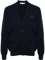 Maison Kitsuné MAISON KITSUNE' Sweaters Blue wool cardigan