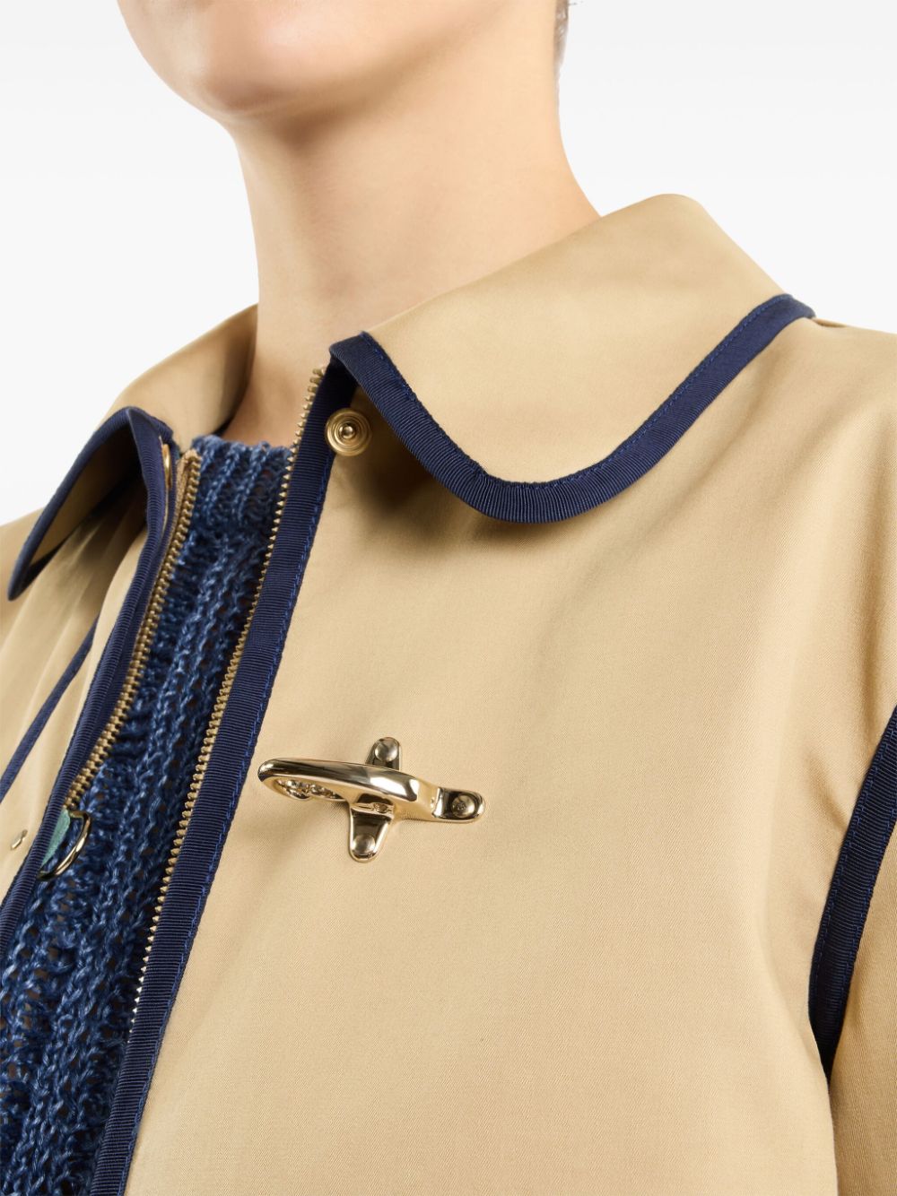 Beige Quilted Gabardine Jacket — Fay