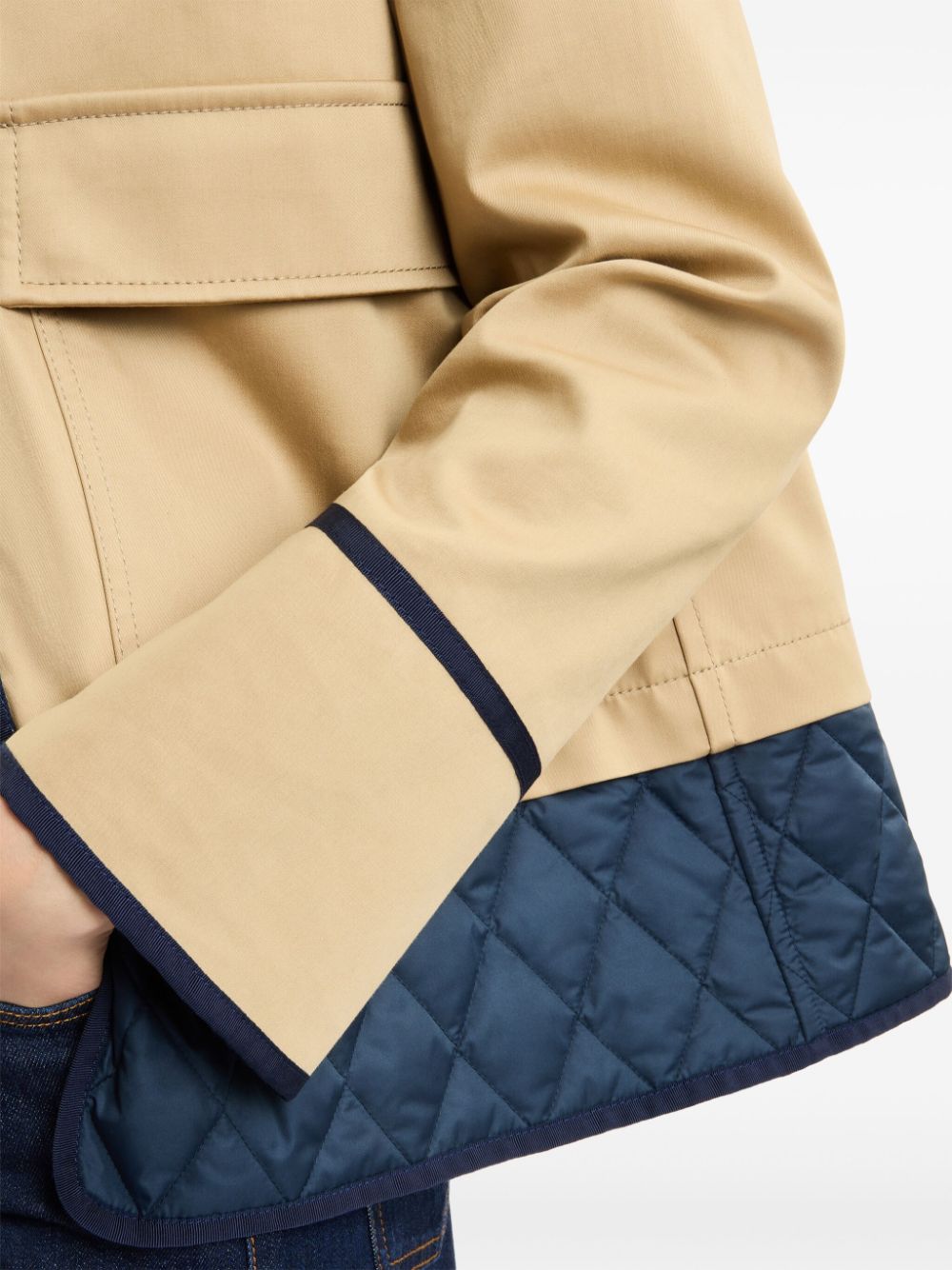 Beige Quilted Gabardine Jacket — Fay
