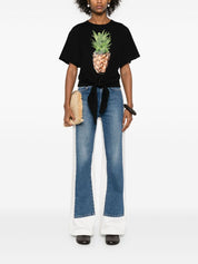 T-shirt en coton noué sur le devant motif ananas Stella McCartney